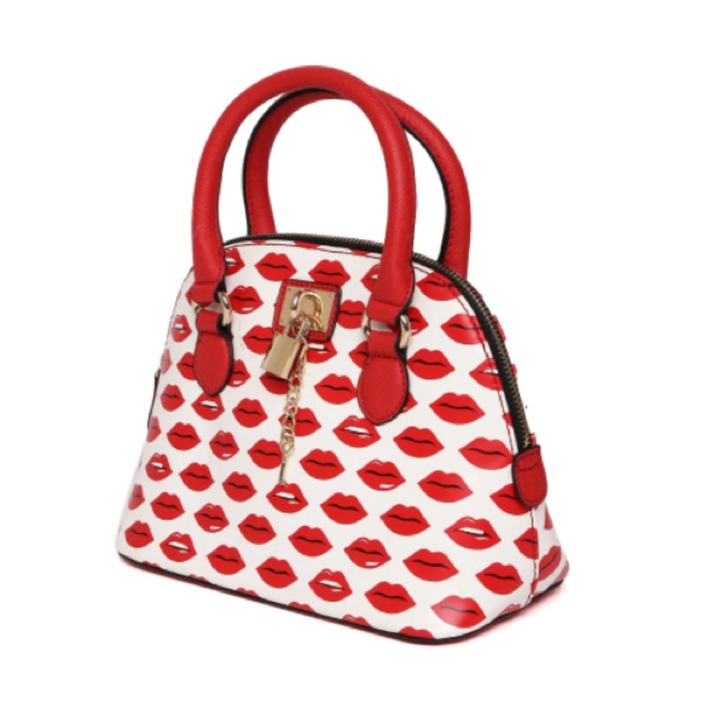 Lips print purse